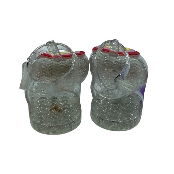 Old Navy Kids Glitter Jelly Sandals With Rainbow Design Toddler Size 7 - Picture 3 of 6